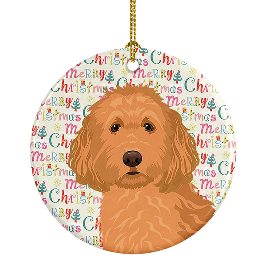 Doodle Red #1 Christmas Ceramic Ornament